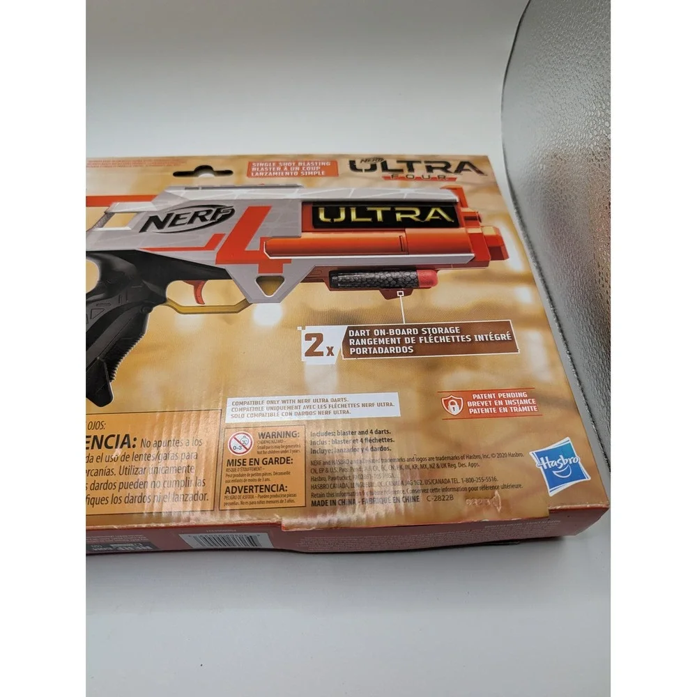 Nerf Ultra Four Blaster‎ Toy Gun Orange White Single Shot Up to 120ft